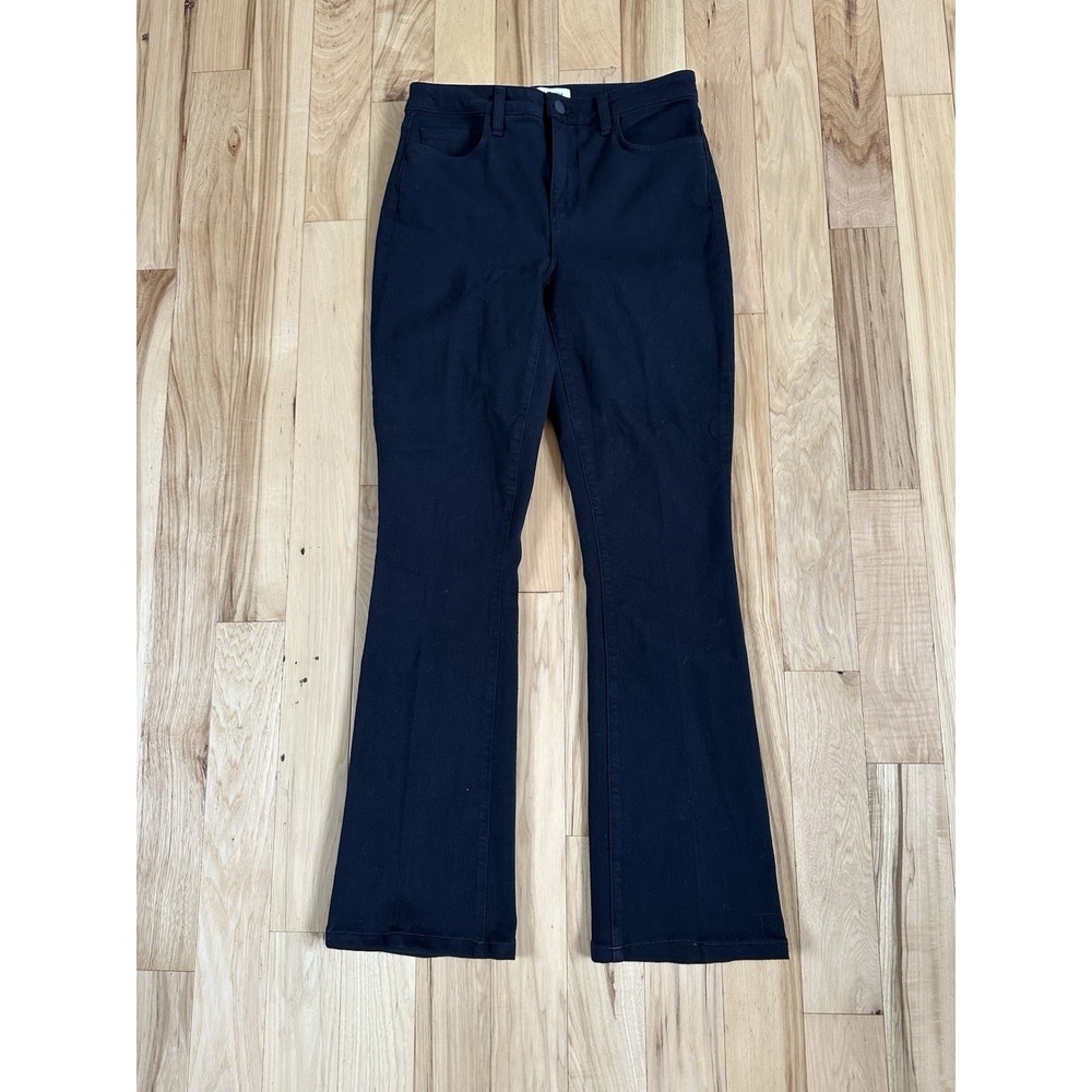 L'Agence Black Ruth High Rise Straight Jeans 29 Womens Stretch Flare